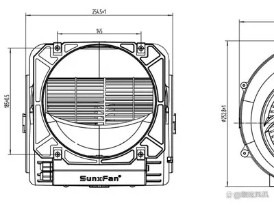 1000CFM 이중 입구 모든 플라스틱 EC160 외부 로터 원심 팬