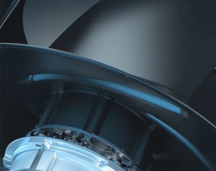 뒤로 구부러진 원심 팬의 특징